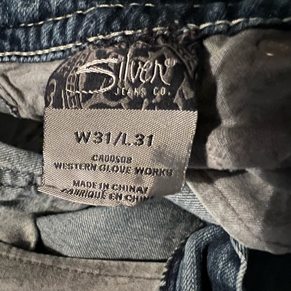 31 waist - 31 length silver jeans